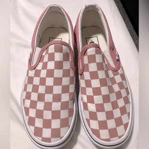 Women’s Vans size 5.5. Pink & white checkered. Lightly worn.